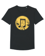 Retro Music Note Tricou mânecă scurtă guler larg Bărbat Skater