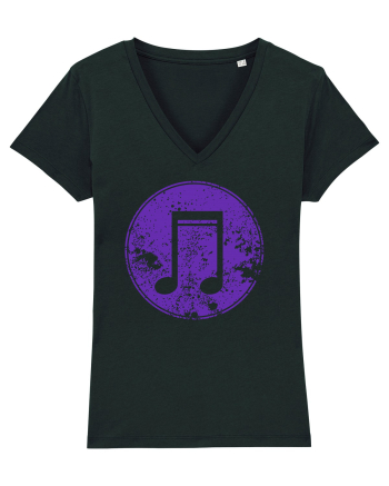 Retro Music Note Black