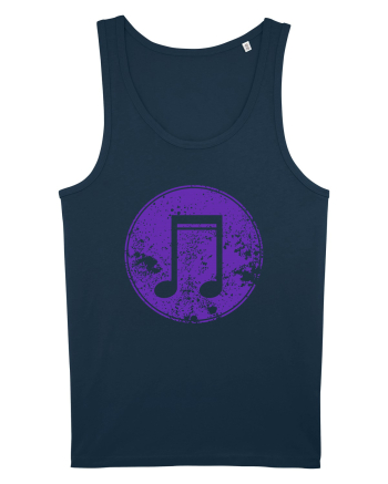 Retro Music Note Navy