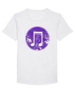 Retro Music Note Tricou mânecă scurtă guler larg Bărbat Skater