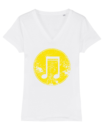 Retro Music Note White