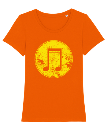 Retro Music Note Bright Orange