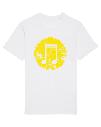 Retro Music Note White