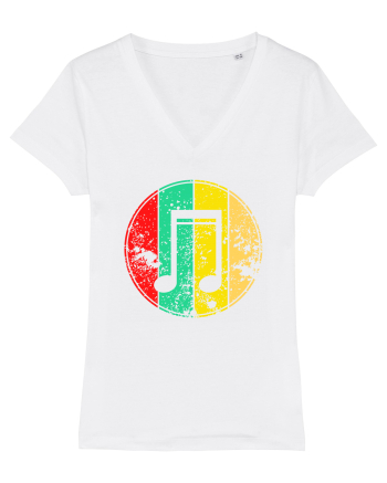 Retro Music Note White