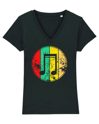 Retro Music Note Black