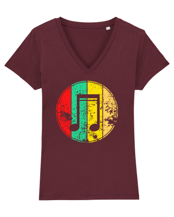 Retro Music Note Burgundy
