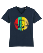 Retro Music Note Tricou mânecă scurtă guler V Bărbat Presenter