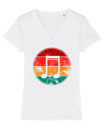 Retro Music Note White