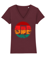 Retro Music Note Tricou mânecă scurtă guler V Damă Evoker