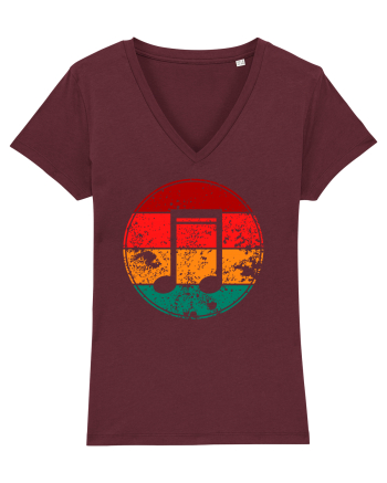 Retro Music Note Burgundy