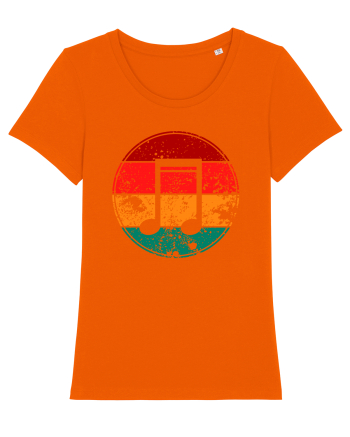 Retro Music Note Bright Orange