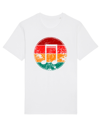 Retro Music Note White