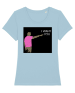 I want you Tricou mânecă scurtă guler larg fitted Damă Expresser