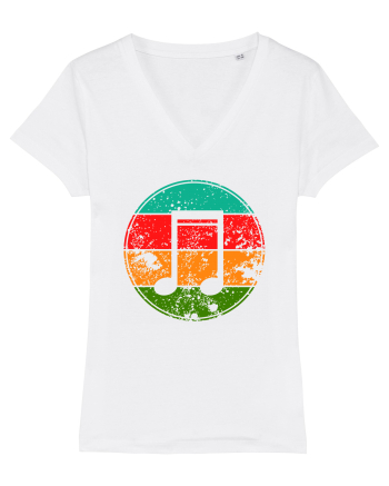 Retro Music Note White