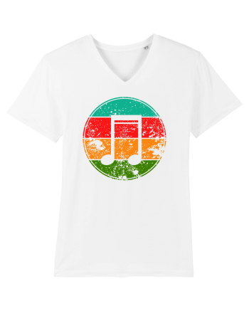 Retro Music Note White