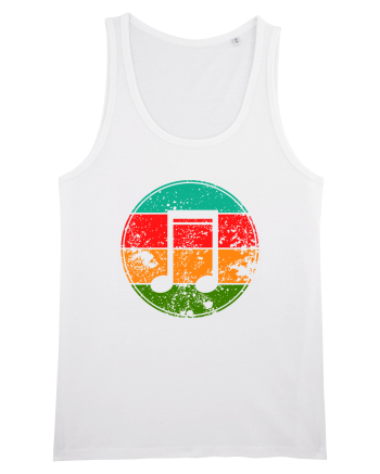 Retro Music Note White