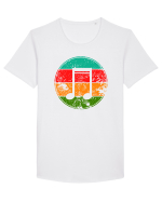 Retro Music Note Tricou mânecă scurtă guler larg Bărbat Skater