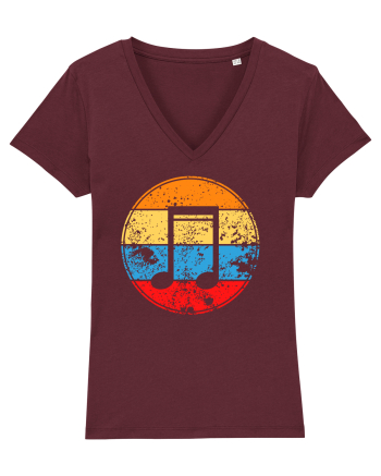 Retro Music Note Burgundy