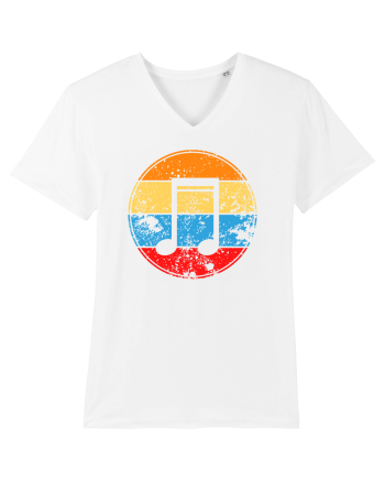 Retro Music Note White