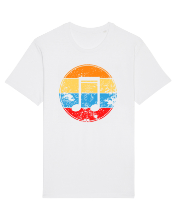 Retro Music Note White