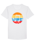 Retro Music Note Tricou mânecă scurtă guler larg Bărbat Skater