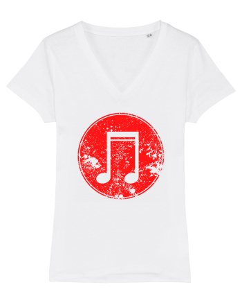 Retro Music Note White