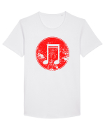 Retro Music Note Tricou mânecă scurtă guler larg Bărbat Skater