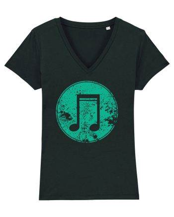 Retro Music Note Black