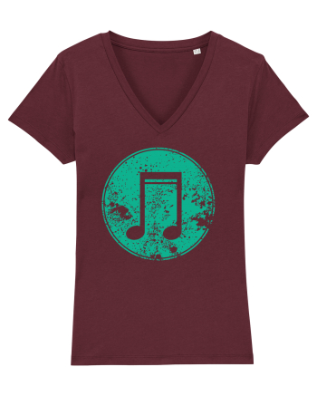 Retro Music Note Burgundy