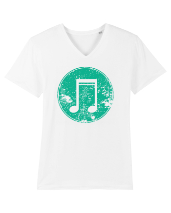 Retro Music Note White