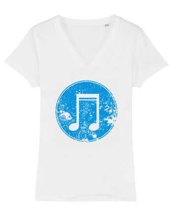 Retro Music Note White