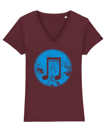 Retro Music Note Burgundy