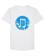Retro Music Note Tricou mânecă scurtă guler larg Bărbat Skater