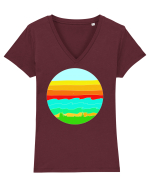 Summer Tricou mânecă scurtă guler V Damă Evoker