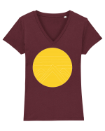 Yellow Tricou mânecă scurtă guler V Damă Evoker