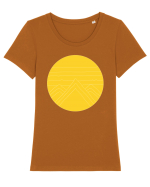 Yellow Tricou mânecă scurtă guler larg fitted Damă Expresser