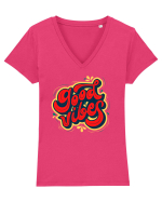 Good Vibes Tricou mânecă scurtă guler V Damă Evoker