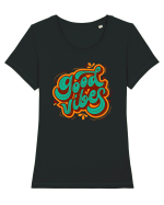 Good Vibes Tricou mânecă scurtă guler larg fitted Damă Expresser