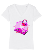 80'S Cyberpunk Dj Tricou mânecă scurtă guler V Damă Evoker