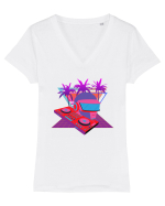 80'S Cyberpunk Dj Tricou mânecă scurtă guler V Damă Evoker