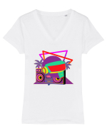 80'S Cyberpunk Dj Tricou mânecă scurtă guler V Damă Evoker