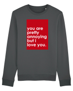 You Are Pretty Annoying But I love You Bluză mânecă lungă Unisex Rise