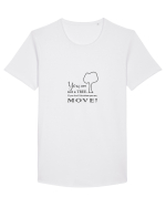 Move on, be happy! Tricou mânecă scurtă guler larg Bărbat Skater