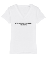 Never losing myself again... for anyone. Tricou mânecă scurtă guler V Damă Evoker