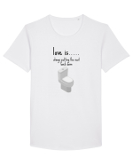 Love Is Always Putting The Seat Back Down Tricou mânecă scurtă guler larg Bărbat Skater