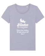 Teacher on vacation. Tricou mânecă scurtă guler larg fitted Damă Expresser