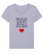 Thanks For Loving Me Tricou mânecă scurtă guler larg fitted Damă Expresser