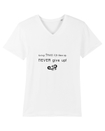 Never give up Tricou mânecă scurtă guler V Bărbat Presenter