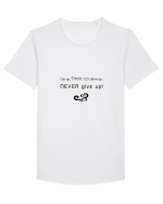 Never give up Tricou mânecă scurtă guler larg Bărbat Skater