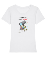 Cameră de luat vederi Tricou mânecă scurtă guler larg fitted Damă Expresser